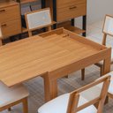 Ver imagem 5 de Mesa Jantar Retangular Extensível e 4 Cadeiras Estofadas Mdf Cor:freijó com Cesare Escuro