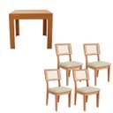 Ver imagem 1 de Mesa Jantar Retangular Extensível e 4 Cadeiras Estofadas Mdf Cor:freijó com Cesare Escuro