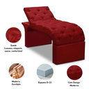 Ver imagem 4 de Maca Estofada Estética Cílios Regulável Spa Suede Ana Clara:vermelho