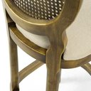 Ver imagem 4 de Banqueta Luis XV Medalhão de Madeira com Assento Estofado - Iaza Moveis