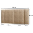 Ver imagem 3 de Cabeceira Estofada Cama Box Casal com Led Splend 140 Cm Buclé Bege