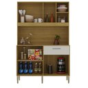Ver imagem 2 de Armário de Cozinha Compacto Liv 5 Portas 1 Gaveta com Nicho Decorativo 1,20m - Freijó/soft