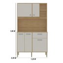 Ver imagem 3 de Armário de Cozinha Compacto Liv 5 Portas 1 Gaveta com Nicho Decorativo 1,20m - Freijó/soft