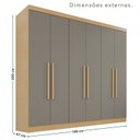 Ver imagem 3 de Guarda-Roupa de Canto Modulado 11 Portas 4 Gavetas Espanha Cinza/Jequitibá/Granizo