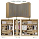Ver imagem 6 de Guarda-Roupa de Canto Modulado 11 Portas 4 Gavetas Espanha Cinza/Jequitibá/Granizo