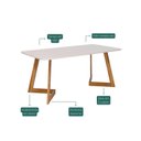 Ver imagem 5 de Conjunto Sala de Jantar Caju 180cm com 6 Cadeiras Palmas Marrom/Off White/Bege