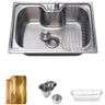 Cuba para cozinha gourmet pia aço inox 304 com acessórios e tábua de corte Borari Pingoo.casa - 1