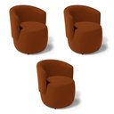 Ver imagem 1 de Kit 03 Poltronas Decorativas Aisha Orgânica Veludo Terracota - Abmaza