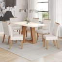 Ver imagem 1 de Mesa de Jantar 6 Lugares Sales Nature/off White/linho - Pnr Móveis