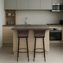 Ver imagem 6 de Kit 2 Banquetas para Cozinha Banco Alto Junco Argila Balcão Ilha Bancada Bares Piscina Área Gourmet
