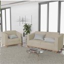 Ver imagem 3 de Kit Sofá 2 Lugares e Poltrona Europa Corano Bege - Am Decor