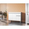Balcão Armário de Cozinha Tatiane 100cm Branco S/tampo - Ajl Móveis - 3
