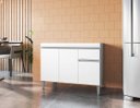 Ver imagem 3 de Balcão Armário de Cozinha Tatiane 100cm Branco S/tampo - Ajl Móveis
