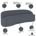 Ver imagem 3 de Sofá 3 Lugares para Sala de Estar Living 180cm Theo D06 Linho Mescla Chumbo - Mpozenato