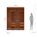 Ver imagem 4 de Roupeiro Solteiro Porto 4 Portas 4 Gavetas 161x214cm Freijó/Azul 240824
