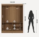 Ver mais imagens de Guarda Roupa 4 Portas de Abrir Solteiro 135cm 5 Nichos Renzo Carvalho