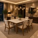 Ver imagem 2 de Mesa de Jantar Imperial 6 Lugares 160cm Elegante com Vidro