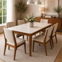 Ver imagem 1 de Mesa de Jantar Imperial 6 Lugares 160cm Elegante com Vidro