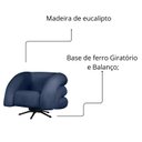 Ver imagem 4 de Kit 2 Poltrona Decorativa Micheli Giratória e Balanço Veludo