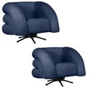 Ver imagem 1 de Kit 2 Poltrona Decorativa Micheli Giratória e Balanço Veludo