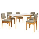 Ver imagem 3 de Conjunto Sala de Jantar Siera 6 Lugares Retangular Madeira Maciça Miami Natural/Cerejeira/Café