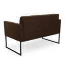 Ver imagem 4 de Kit 1 Sofá Namoradeira e 2 Poltronas Elisa Suede Marrom Base Metálica Industrial Preto - D'Rossi