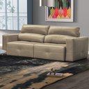 Ver imagem 1 de Sofá Decorativo Monica 3 Lugares Sala de Estar 252cm Reclinável e Retrátil Couro Avelã G40 - Gran Be