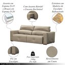 Ver imagem 3 de Sofá Decorativo Monica 3 Lugares Sala de Estar 252cm Reclinável e Retrátil Couro Avelã G40 - Gran Be