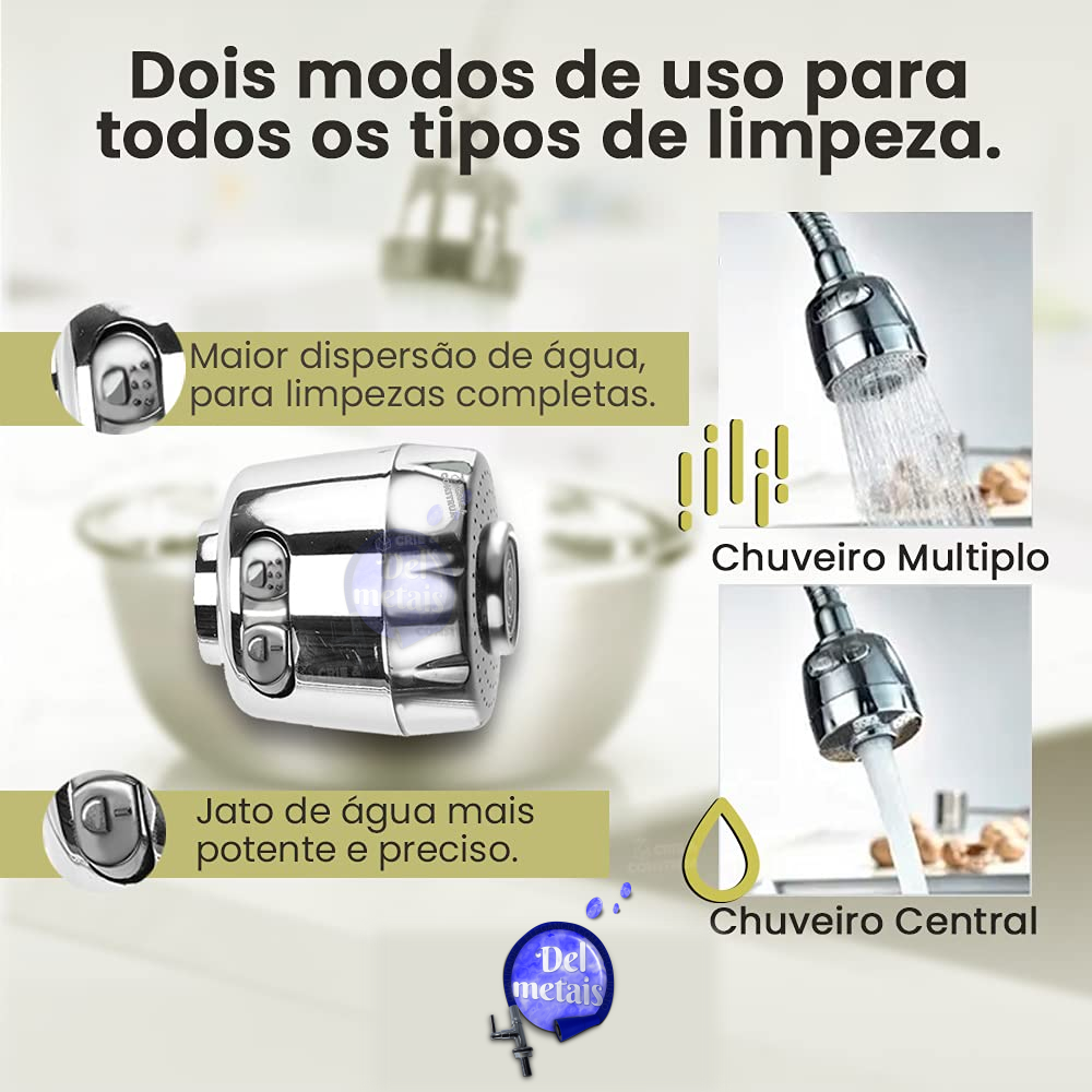 Torneira Gourmet Flexível de Cozinha Mesa com Filtro Preta C62 Casagrande Mundial - 3