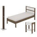 Ver imagem 1 de Quarto Solteiro 3 Peçascm8004 Az1016 Az1018 Qt1 Nogal Branco Tecno Mobili