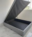 Ver imagem 6 de Cama Box Baú Casal Blindado com Pistão a Gás:corino Cinza/casal