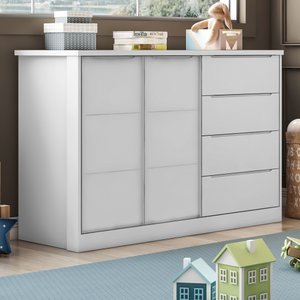 Cômoda Pérola com portas Branca - Phoenix Baby