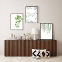 Ver imagem 2 de Kit 3 Quadros Decorativos Seja Grato - Plantas 45x34cm - com Vidro:madeira Branca