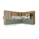 Ver imagem 2 de Armário de Cozinha Modulada Completa de Canto 19 Peças 3,99x2,88m Botanic Kappesberg
