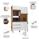 Ver imagem 3 de Armário de Cozinha Compacta 120cm 4 Portas Livia Amêndoa/Branco - AJL Móveis