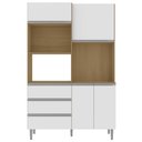 Ver imagem 6 de Armário de Cozinha Compacta 120cm 4 Portas Livia Amêndoa/Branco - AJL Móveis