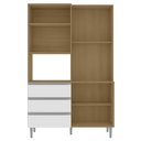 Ver imagem 5 de Armário de Cozinha Compacta 120cm 4 Portas Livia Amêndoa/Branco - AJL Móveis