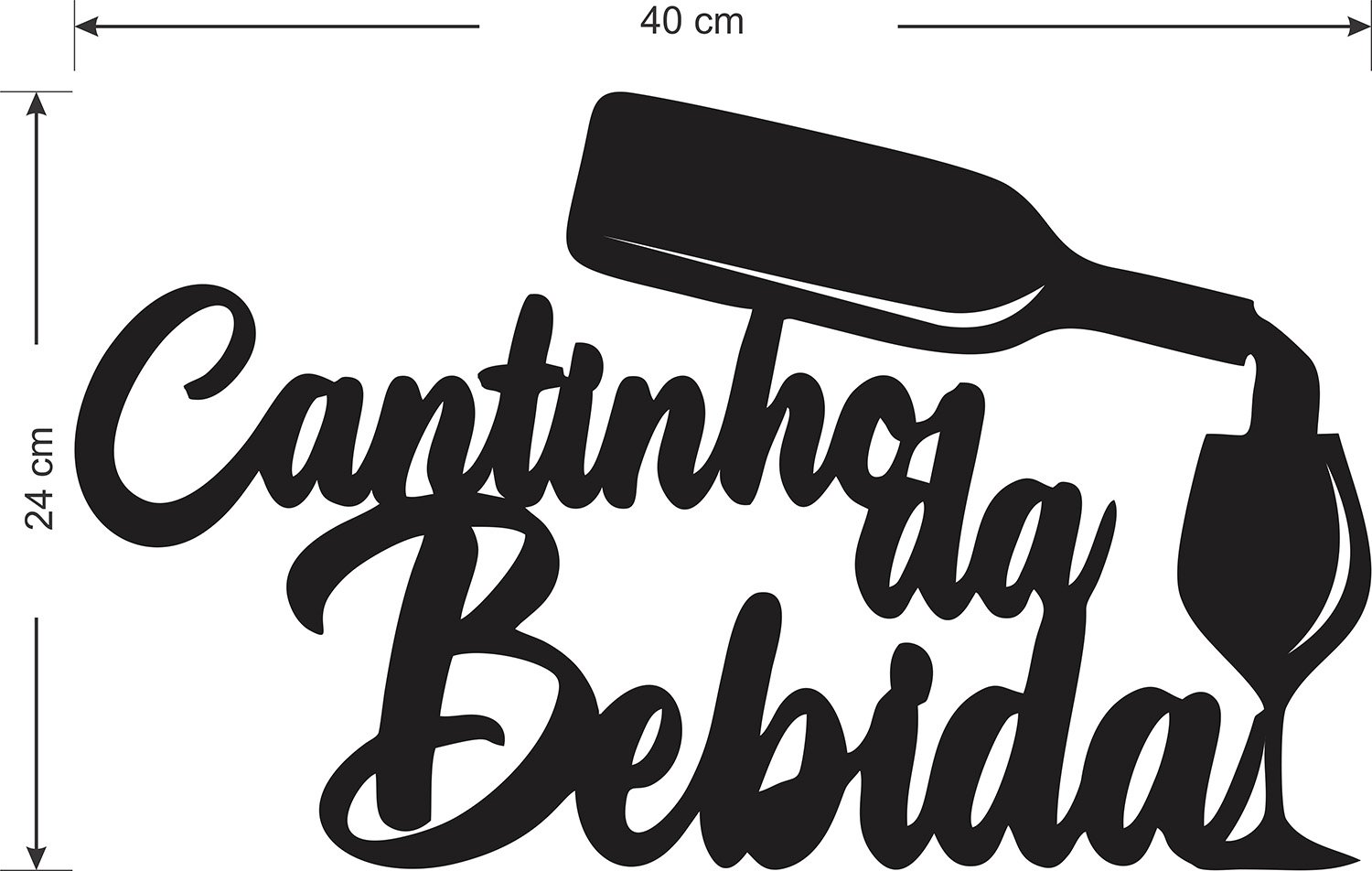 Aplique Decorativo Cantinho Da Bebida Barzinho Cachaça Mdf - 3