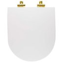 Ver imagem 6 de Assento Poliester Soft Close Antimicrobiano Link LK Branco para vaso Deca com Ferragem Dourada