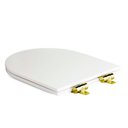 Ver imagem 7 de Assento Poliester Soft Close Antimicrobiano Link LK Branco para vaso Deca com Ferragem Dourada