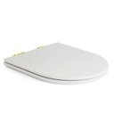 Ver imagem 1 de Assento Poliester Soft Close Antimicrobiano Link LK Branco para vaso Deca com Ferragem Dourada