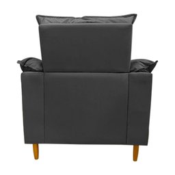 Poltrona Amamentação + Puff Luana Pés Madeira Suede:cinza Grafitte - 5