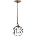 Ver imagem 1 de Pendente Aramado Globo Preto Luminária Lustre Industrial Teto Vintage Cobre Rose Agp Ilumini