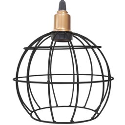 Pendente Aramado Globo Preto Luminária Lustre Industrial Teto Vintage Cobre Rose Agp Ilumini - 4