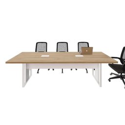 Mesa de Reunião 2,70m X 0,90m 2 Cx de Tomadas Pés Metal F5 - 5