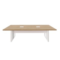 Mesa de Reunião 2,70m X 0,90m 2 Cx de Tomadas Pés Metal F5 - 4