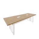 Ver imagem 3 de Mesa de Reunião 2,70m X 0,90m 2 Cx de Tomadas Pés Metal F5