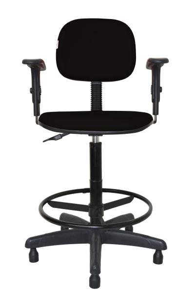 Cadeira Caixa Secretaria Bolt com Braço - Couro Sintetico Corano - Preto - 2