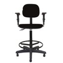 Ver imagem 2 de Cadeira Caixa Secretaria Bolt com Braço - Couro Sintetico Corano - Preto