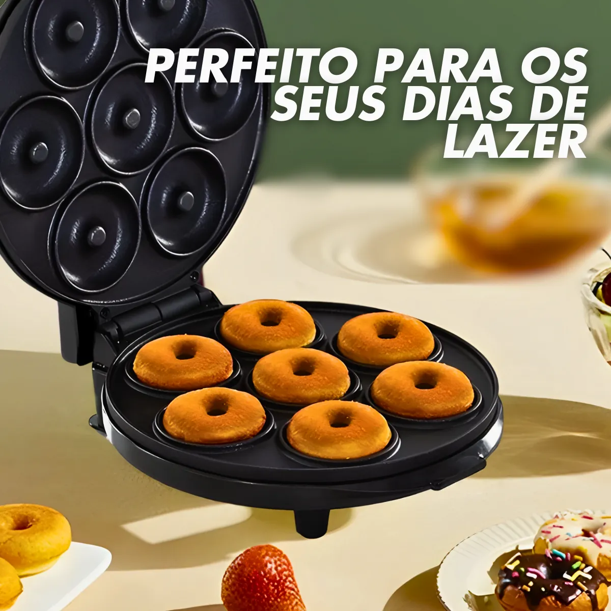 Máquina de Donuts - Faz 7 Rosquinhas - 220v - Preto - 7